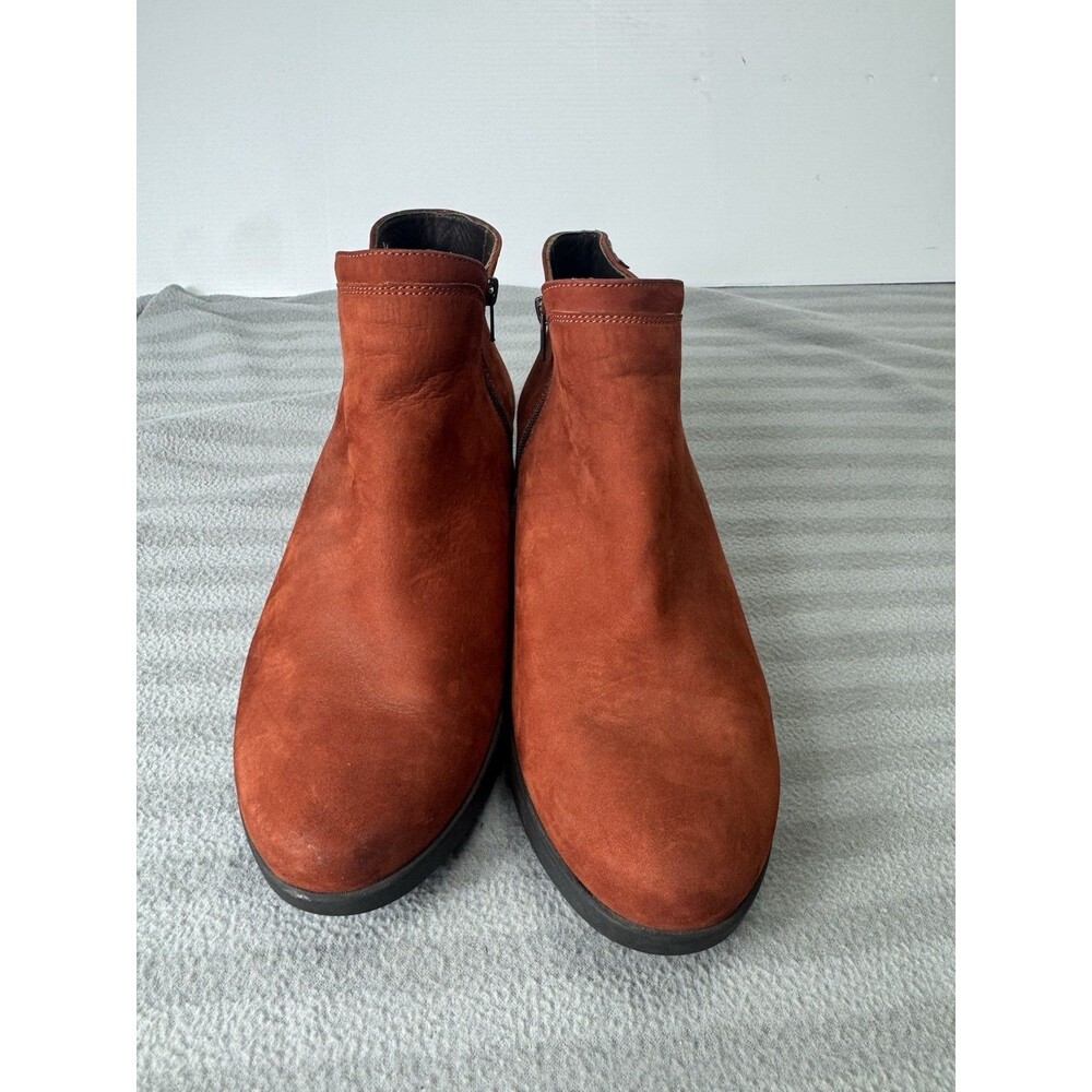 Mephisto Air-Jet Women’s Ankle Boots Red Suede Leather Zip EU 37 US 6.5